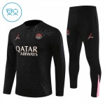 Dječji Paris Saint-Germain Sweatshirt Za Trening Četvrt-Zip 2024-25 Crna